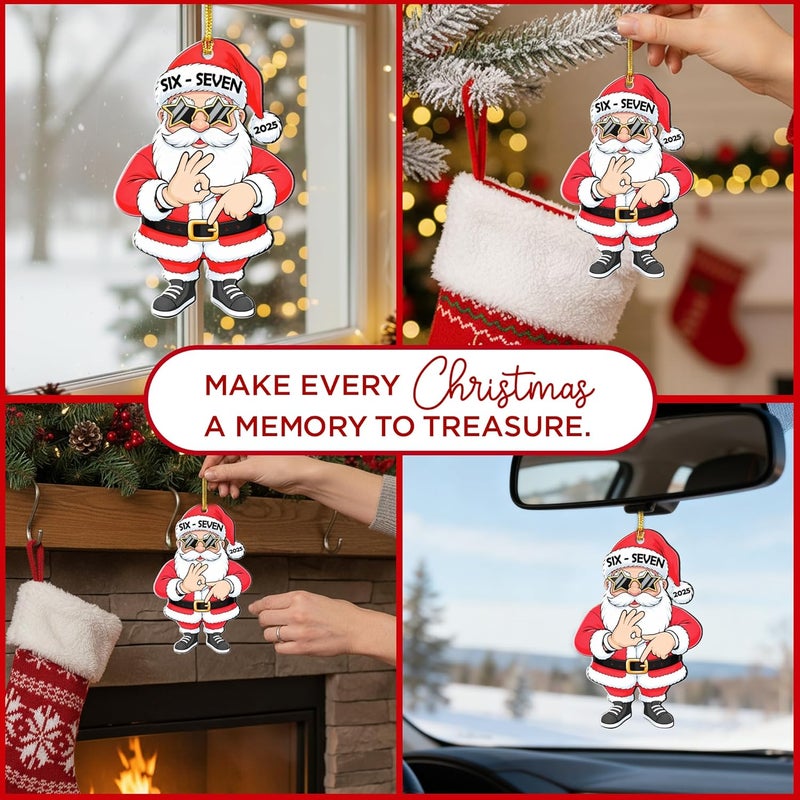Hangwoous 67 Ornament, Santa Says Six Seven Ornaments, 67 Chrismas Ornament, Christmas Decorations 2025, 67 Meme Funny Christmas Gifts, Teen Girls Trendy Stuff, 67 Gifts Stocking Stuffer, New Year Gift - Image 4